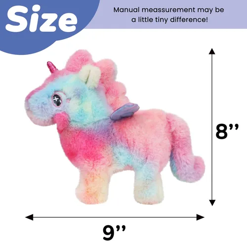 Miniatura 2 de Hopearl - Juguete de peluche electrónico interactivo de unicornio con sonidos y movimientos, camina y tiene un cuerno luminoso; regalo para niños