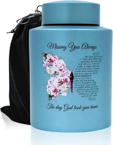 Urnas de cremación pequeñas de hasta 60 libras para parte de cenizas adultas masculinas y femeninas, mini urna decorativa conmemorativa de recuerdo