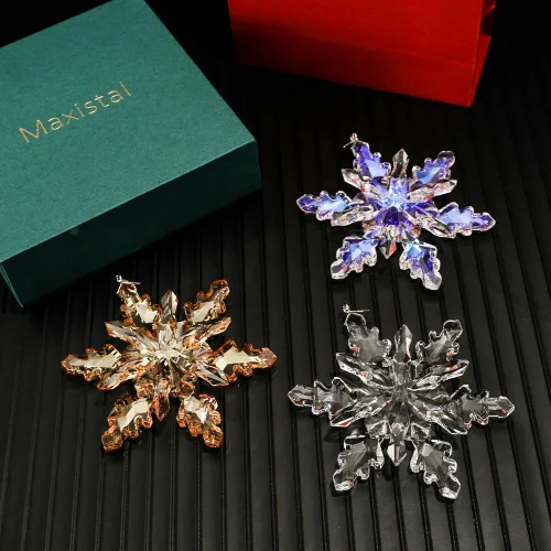 Miniatura 8 de Adorno de Navidad 2024, adornos de copo de nieve de cristal, edición anual, adorno para árbol de Navidad, regalos para el hogar (2024-Colorido)