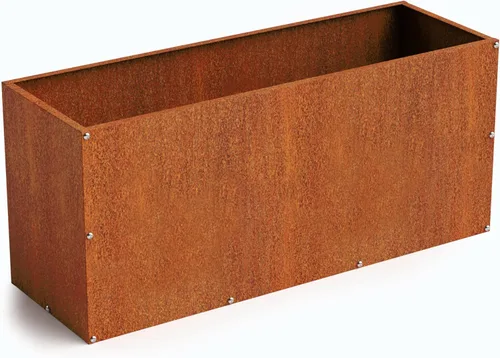 Miniatura 10 de Corten - Maceta de acero para exteriores, diseño rústico y moderno, cama grande de metal elevado para uso comercial y residencial (12 x 12 pulgadas)