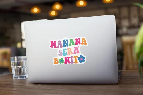 Miniatura 2 de Mañana Será Bonito Tomorrow Will Be Beautiful - Adhesivo adhesivo resistente a la intemperie ideal para personalizar vasos, botellas de agua
