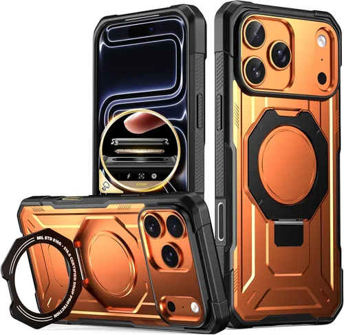Miniatura 14 de Funda Poetic Spartan con soporte de anillo para iPhone 17, [Botón de control de cámara][Compatible con Magsafe], funda protectora de cuerpo