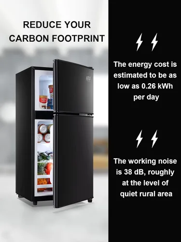 Miniatura 3 de KRIB BLING - Refrigerador con congelador, mini refrigerador de 3.5 pies cúbicos, Lock Fresh, termostato ajustable de 7 niveles para dormitorio, bar