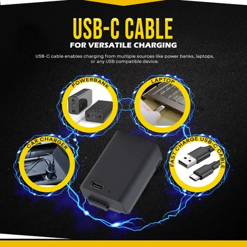 Miniatura 7 de BM Premium Batería EN-EL25 con puerto de carga USB-C integrado compatible con cámaras digitales Nikon Z30, Z50, Z50 II, Z fc
