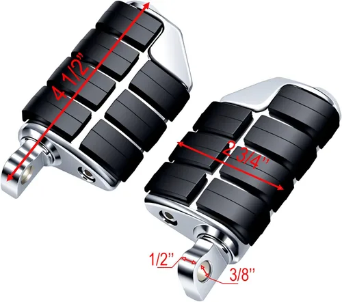 Miniatura 2 de Estriberas cromadas para motocicleta, estriberas de carretera, reposapiés de aluminio, plataformas para pies de motocicleta para Harley Davidson