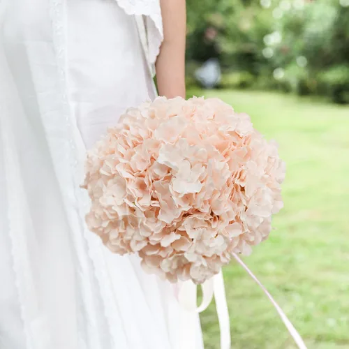 Miniatura 4 de 10 flores artificiales de hortensias, cabeza de hortensia artificial de seda con hortensias de tallo para novia, boda, baby shower, decoración