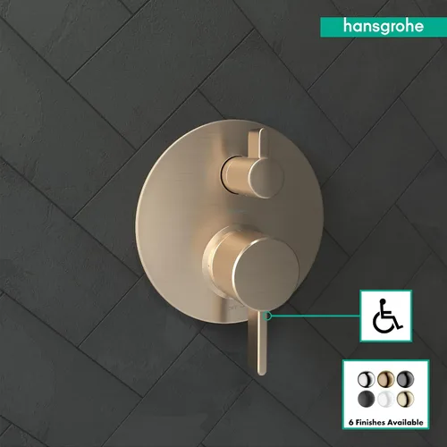 Miniatura 3 de hansgrohe Ecostat 04447140 - Moderna válvula de ducha con desviador en bronce cepillado