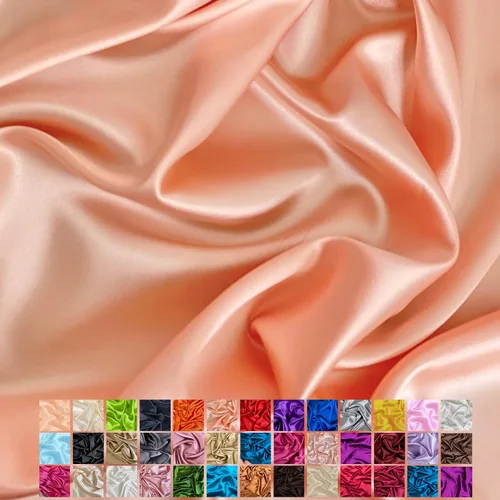Miniatura 13 de Yard - Tela de satén sedosa elástica de alta calidad - Tela para vestidos y faldas - Suave como la seda, brillo metálico, ideal para bodas y diseño