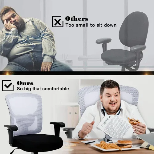 Miniatura 4 de Silla de oficina grande y alta, resistente, 400 libras, silla de escritorio para computadora con soporte lumbar, ergonómica, respaldo alto, silla