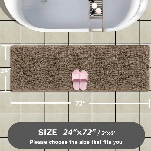 Miniatura 615 de Alfombra de baño pequeña de 12 x 18 pulgadas, lavable y absorbente, antideslizante, alfombra de baño de felpilla gruesa y suave para baño, ducha