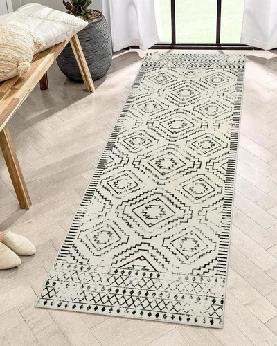 Miniatura 39 de Wonnitar Alfombra marroquí lavable de 5 x 7 pies, color negro, alfombra grande para sala de estar, antideslizante, bohemio, para dormitorio