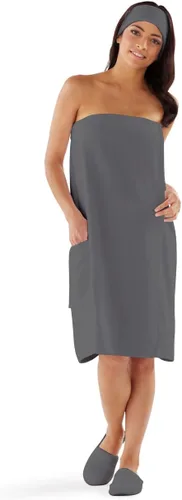 Miniatura 19 de Boca Terry Toalla de spa para mujer - Toalla 100% algodón para spa, regadera y baño - Talla universal, XXL y XXXXL (4XL)., talla única , Negro