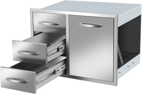 Miniatura 8 de Cajones de cocina para exteriores de 18 pulgadas de ancho x 24 pulgadas de alto x 23 pulgadas de profundidad, cajones de barbacoa de acceso