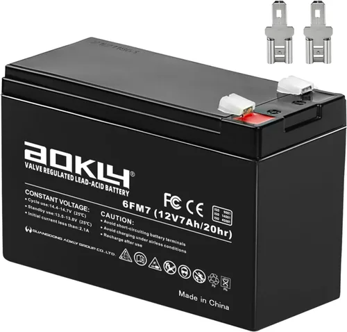 Batería de repuesto de 12 V 7 Ah 6fm7 Batería de plomo ácido sellada recargable SLA AGM fuente de alimentación sin mantenimiento, tamaño 5.94 x 2.56