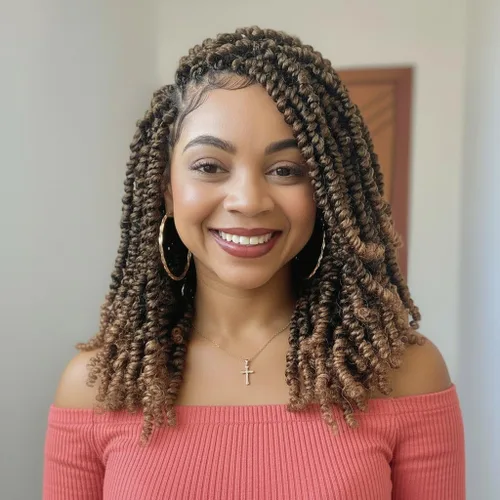 Miniatura 24 de Fulcrum Cabello Passion Twist de 6 pulgadas, 8 paquetes de cabello de ganchillo Passion Twist para mujeres negras, cabello pretrenzado de ganchillo