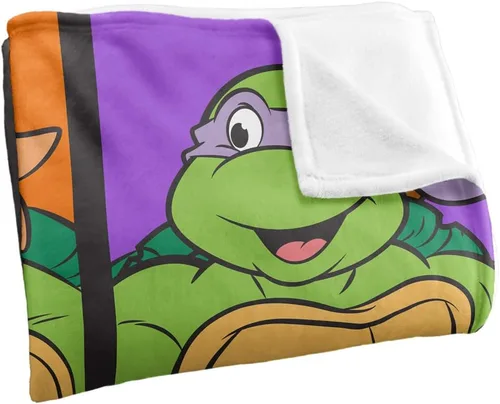 Miniatura 3 de Teenage Mutant Ninja Turtles TMNT Turtle Tiles Manta sedosa al tacto súper suave, 36 x 58 pulgadas