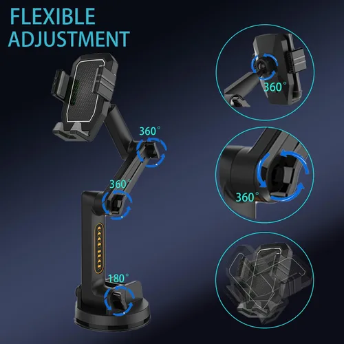 Miniatura 4 de Topsolar Soporte de teléfono para camión para camión, súper ventosa, soporte para dispositivo móvil, ventana de tablero de 16.9 pulgadas de largo