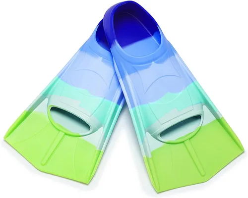 Aletas de natación para niños, aletas cortas para jóvenes, aletas de entrenamiento de natación para natación de regazo, para niños y niñas Arco