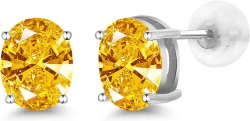 Miniatura 17 de Gem Stone King Aretes de oro de 14 quilates con piedra natal ovalada de 0.315 x 0.236 in Aretes de oro para mujer