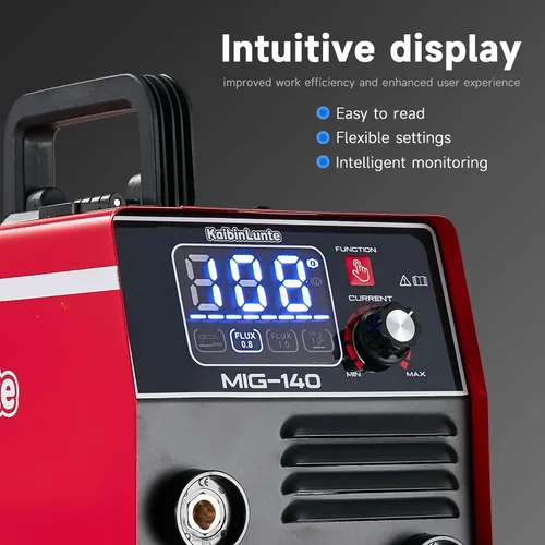 Miniatura 2 de 140A MIG Soldador 3 en 1 Flux Core/Lift TIG/MMA 110V/220V Máquina de soldadura portátil de doble voltaje con inversor IGBT Pantalla digital LCD