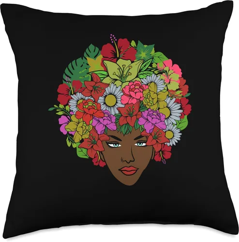 Miniatura 4 de Black Natural Hair African American History Month African American Natural Black Melanin Hair Pride Afro Throw Pillow, 16x16, Multicolor