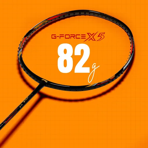 Miniatura 8 de Li-Ning G-Force X5 - Raqueta de bádminton de fibra de carbono con cubierta completa gratuita (2.89 oz, 28 libras)