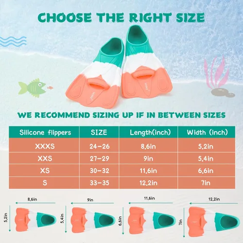 Miniatura 4 de Aletas de natación para niños, aletas de natación para niños, aletas para niños
