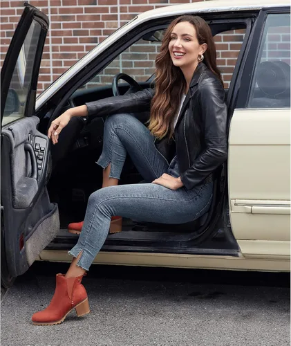 Miniatura 3 de JABASIC - Botines casuales de ante para mujer con tacón de bloque, botas de meter tipo Chelsea
