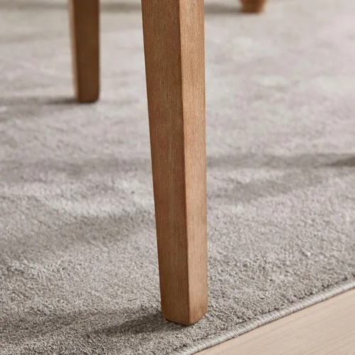 Miniatura 5 de Juego de 2 sillas de comedor modernas, sillas de cocina tapizadas con respaldo curvo, sillas de comedor de lino de granja, cómodas sillas de madera