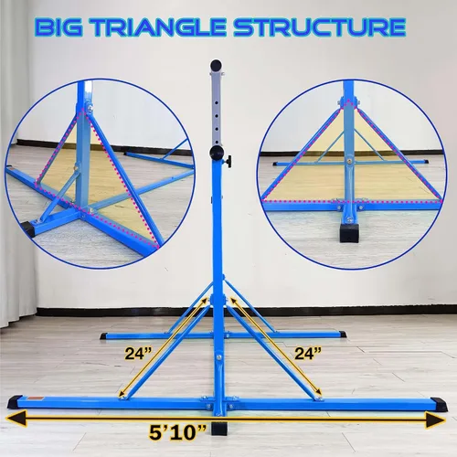 Miniatura 4 de Gymnastics Bar, 5'10” Base length 45" to 71" Adjustable Horizontal Bar for Serious Training, 500 LBS Capacity, Professional Home Gym Equipment with