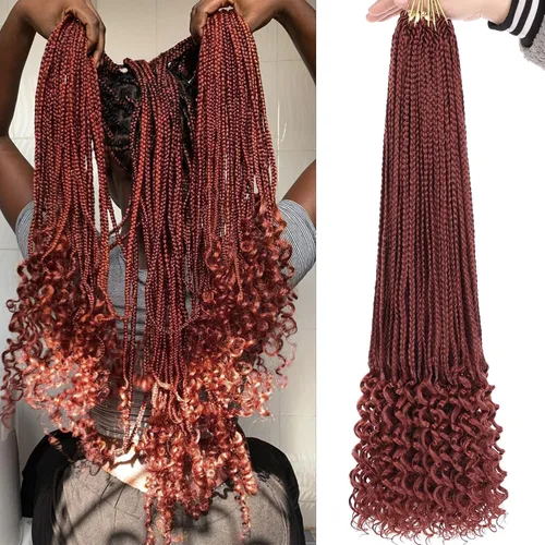 Miniatura 12 de XTREND 10 Pulgadas 6 Paquetes Trenzas de Caja de Ganchillo Cabello Pre-anudado Sin Nudos Bobo Trenzas de Caja 3X Extensiones de Cabello Trenzado 1b#