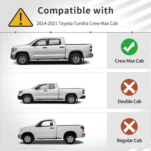 Miniatura 2 de OEDRO Alfombrillas compatibles con Toyota Tundra CrewMax Cab 2014-2021, juego de revestimientos delanteros y de segunda fila de ajuste personalizado