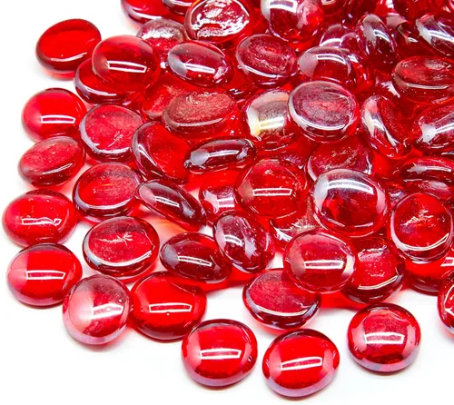 Miniatura 2 de TWINKLING - Perlas de vidrio de fuego redondas de alto brillo, cuentas de vidrio, piedras y rocas para chimenea, jarrones, manualidades, acuario