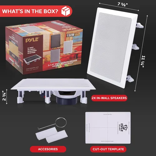 Miniatura 6 de Pyle Altavoces estéreo de 150 vatios de 5.25 pulgadas en la pared/en el techo - Altavoces de sonido estéreo de montaje empotrado de 2 vías Altavoz