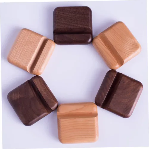 Miniatura 3 de Hemobllo 2 sets de madera del teléfono celular soporte del teléfono titular del escritorio para filmar llamadas 2 unids*2