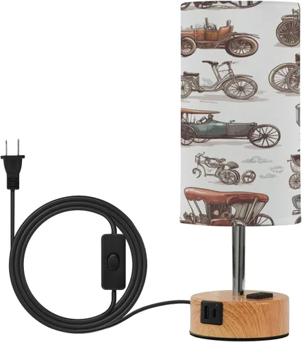 Vintage Transport Steampunk - Lámparas táctiles regulables con puertos de carga para sala de estar, dormitorio, mesita de noche, escritorio de