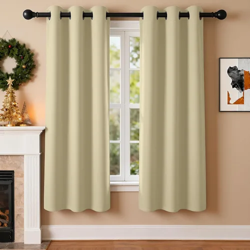Miniatura 32 de Cortinas de oscurecimiento de habitación de 45 pulgadas de largo para dormitorio y sala de estar, cortinas térmicas aislantes con ojales