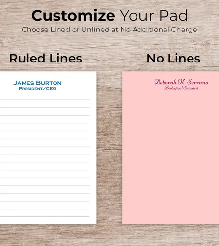 Miniatura 2 de Bloc de notas de color blanco impreso personalizado de 3.9 x 5.1 in. Colorido bloc de notas personalizado con el nombre de tu empresa, líneas