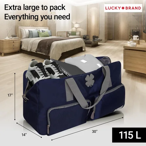 Miniatura 5 de Lucky Brand Bolso de fin de semana plegable para adultos con correa de hombro ajustable para adultos unisex, marino, Deportes