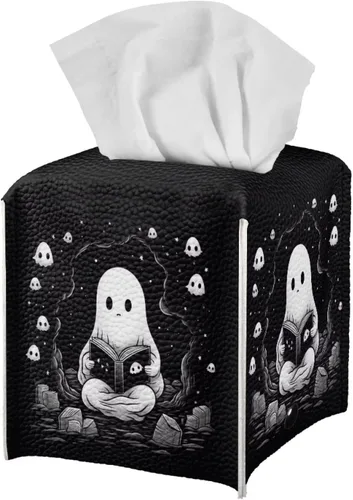 Miniatura 38 de ZFRXIGN Caja de pañuelos de hongos estética, funda cuadrada de piel sintética, organizador con cinturón inferior para tocador, encimera, mesita