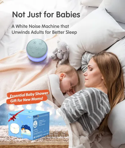 Miniatura 6 de FamiSym Máquina de Ruido Blanco para Bebé para Dormir con Luz Nocturna – 34 Sonidos Relajantes, Máquina de Ruido Blanco Recargable para Niños