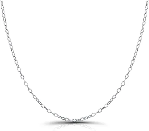 Hoops & Loops Collar de plata de ley 925 de 0.035 in de fino y delicado collar de cadena de cable para mujeres, adolescentes, niñas, hombres, 16,
