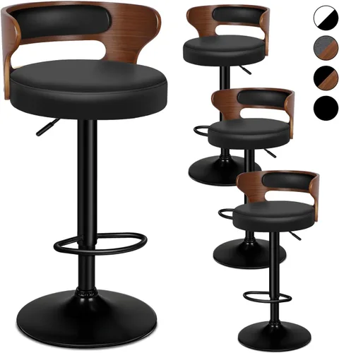 Miniatura 14 de ALFORDSON Juego de 2 taburetes de bar, taburetes de bar giratorios de altura ajustable para encimera de cocina, modernas sillas de bar tapizadas