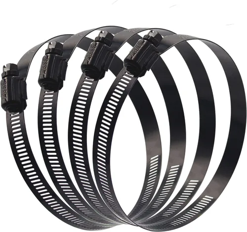 Miniatura 9 de ISPINNER 4 abrazaderas de manguera de engranaje helicoidal de acero inoxidable ajustable de 3 pulgadas con rango de tamaño de 2.047-2.992 in