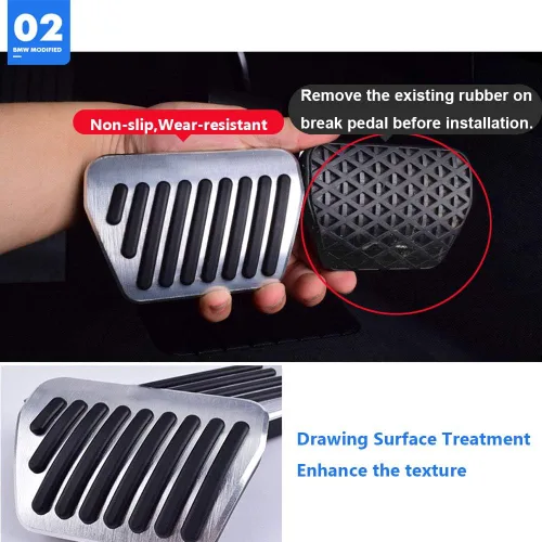 Miniatura 4 de Jaronx Compatible con cubiertas de pedal BMW, sin rotura de taladro, cubierta antideslizante de gas