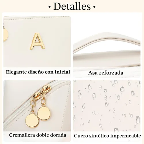Miniatura 5 de Regalos de cumpleaños para mujeres y adolescentes, juego de bolsas organizadoras de maquillaje con iniciales personalizadas, bolsa de cosméticos