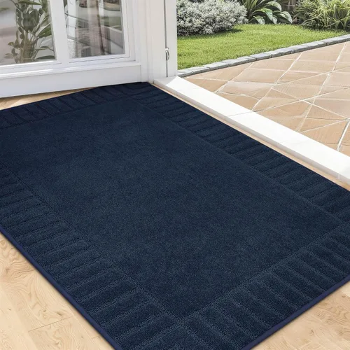 Miniatura 10 de BEQHAUSE Alfombra Antideslizante para Puerta Principal Alfombra Lavable de Bajo Perfil para Entrada Alfombras para Puerta Principal Trampa para Negro