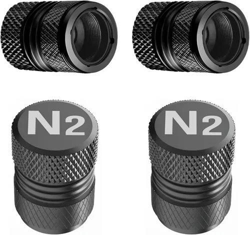 Tapas de vástago de válvula de neumático, paquete de 4 tapones de válvula de aire de aleación anodizada de alta calidad, anticorrosión, nitrógeno