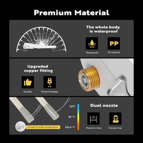 Miniatura 5 de VIVOHOME Asiento de inodoro con calefacción inteligente con boquilla autolimpiante para limpieza trasera y delantera, secador de aire caliente
