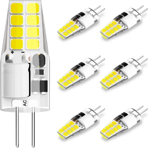 Miniatura 12 de Bombilla LED G4 T3 JC con base bi-pin 3W AC/DC 12V blanco cálido 3000K 20W-25W reemplazo de bombilla halógena para debajo del gabinete, lámpara